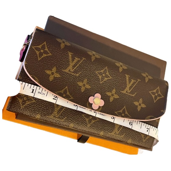 Louis Vuitton Long Wallet Portefeuille Emilie Brown Monogram with Pink Accents - Picture 13 of 13